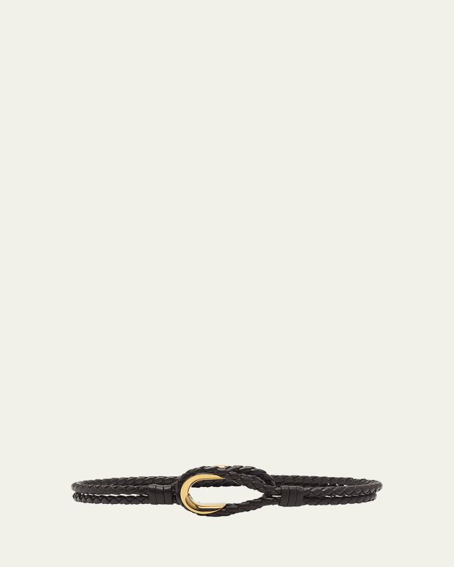 Braided Leather Waist Belt